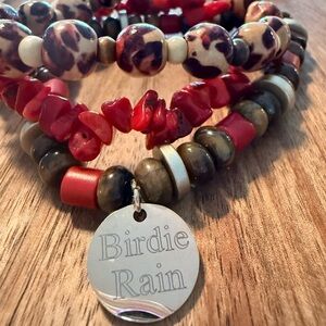 Red and Brown Beaded Bracelet